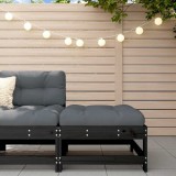 vidaXL Taburet de grădină cu pernă, negru, lemn masiv de pin 825559