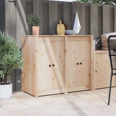 vidaXL Ușă de bucătărie 2 pcs Crem 50 x 9 x 82 cm Lemn masiv de pin 868170 foto