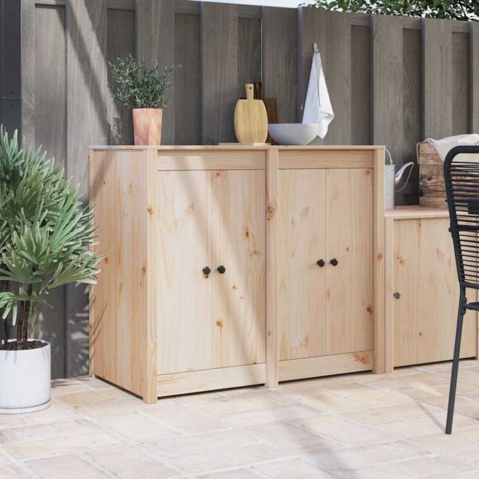 vidaXL Ușă de bucătărie 2 pcs Crem 50 x 9 x 82 cm Lemn masiv de pin 868170
