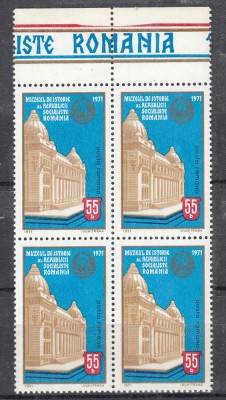 ROMANIA1971 LP 763 MUZEUL DE ISTORIE BLOC 4 TIMBRE MNH foto