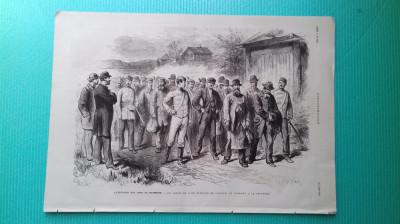 Vrancea Focsani Convoi de evrei dus la granita L ilustration Cromo Lito 1879 foto