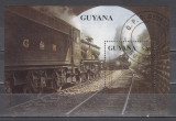 M2 JC 41 - Colita foarte veche - Guyana - trenuri - bloc, Transporturi, Stampilat