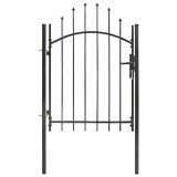 vidaXL Poartă de grădină, negru, 1 x 1,75 m, oțel