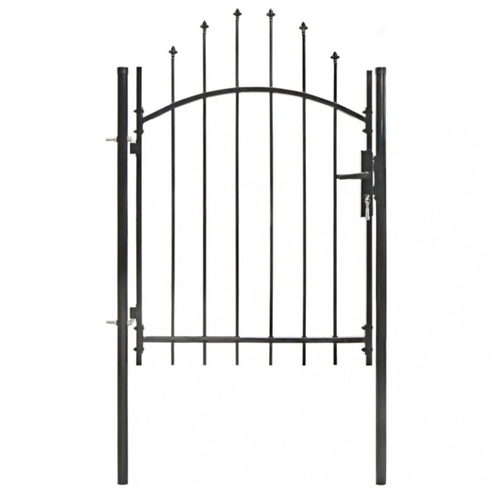 vidaXL Poartă de grădină, negru, 1 x 1,75 m, oțel