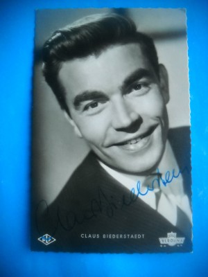 HOPCT 1495 CLAUS BIEDERSTAEDT -GERMANIA -ACTORI/ARTISTI-AUTOGRAF-CIRCULATA foto