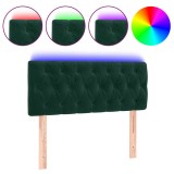 Cumpara ieftin Tablie de pat cu LED, verde inchis, 100x7x78/88 cm, catifea
