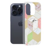 Husa iPhone 15 Pro Asteroid GSM Marble, Purple Hex