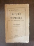 Henri Bergson - Matiere et memoire