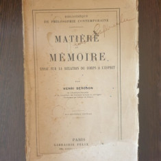 Henri Bergson - Matiere et memoire