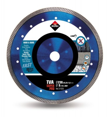 Disc diamantat pt. materiale foarte dure 230mm, TVA 230 SuperPro - RUBI-31935 foto