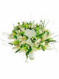 Buchet mediu personalizabil cu trandafiri si flori uscate (Alb, Verde), Eventissimi&reg;