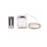 Instalatie craciun, 20 metri, 200 led-uri, cu baterii si telecomanda cu 8 functii, multicolor, flippy