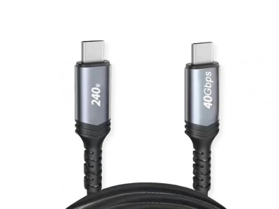 CABLU alimentare si date GEMBIRD, pt. smartphone, USB4 3.2 Gen2 Type-C (T) la USB 3.2 Type-C (T), 240W, 1.5m, rez. max. 8K/60Hz, negru, &amp;quot;CCBP-USB4-CMC foto