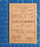 Carte de membru / CGM Rom&acirc;nia Sindicat Funcționari Publici / Finanțe Pensii 1947