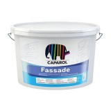 Vopsea de dispersie economică Fassade Caparol albă, mată, destinată suprafețelor expuse intemperiilor.