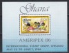 Ghana 1986-Expoziția internațională de timbre &bdquo;Ameripex &#039;86&rdquo;-Chicago,Colita, MNH, Nestampilat