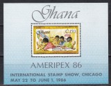 Ghana 1986-Expoziția internațională de timbre &bdquo;Ameripex &#039;86&rdquo;-Chicago,Colita, MNH, Nestampilat