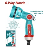 Pistol de stropit TOTAL cu 9 moduri de pulverizare, corp din zinc