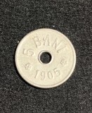 Moneda 5 bani 1905