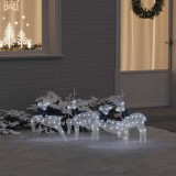 vidaXL Renii LED 4 pcs Alb țesătură 3385895