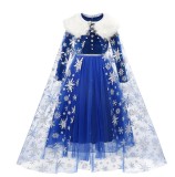 Rochie/rochita Elsa cu trena si guler blanita