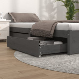 Sertare Pat Gossi, 2 buc, Gri, Lemn Masiv Pin, 90x93x18 cm - Depozitare Suplimentara Dormitor