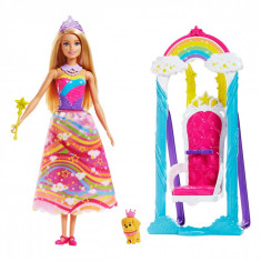 Set papusa Barbie, leagan si catelus, 23x7x33 cm, multicolor foto