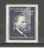Liechtenstein.1939 100 ani nastere J.Rheinberger-compozitor SL.9, Nestampilat