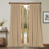 Set draperii din catifea cu rejansa din bumbac tip fagure, Madison, 250x220 cm, densitate 700 g/ml, Amber Gold, 2 buc