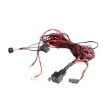 Cablaj proiectoare cu buton, releu si siguranta 12V 40A Breckner Germany, diametru buton 22,7 mm, cablu intrerupator 2700 mm, cablu mufa 3000 mm