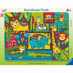 Ravensburger - Puzzle tip rama amestec vesel de animale 30 piese