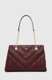 Dkny poseta de piele culoarea bordo