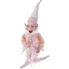 Figurina Craciun Elf Roz 40 cm, Plastic si Sintetic, Decoratiune Ornament Craciun, Interior