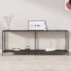 Gossi masa consola, negru, 200x35x75,5 cm, sticla securizata