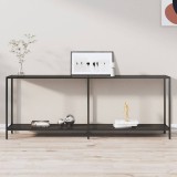 VidaXL Masă consolă, negru, 200x35x75,5 cm, sticlă securizată