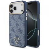 Husa MagSafe pentru Apple iPhone 17 Pro, Guess, 4G Triangle Logo, Albastra Aurie