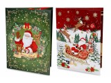 Set 2 felicitari Craciun 3D, muzica si plic hartie multicolora cm 14,5 x 20 H