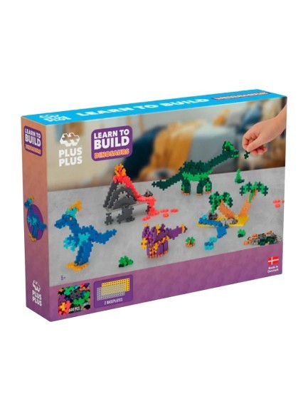 Set constructie Plus-Plus, 600 piese, Invata sa construiesti dinozauri