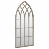 Cumpara ieftin Oglinda de gradina, nisipiu, 100x45 cm, fier, uz exterior