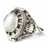 Inel argint Poison Ring cu piatra lunii R166M (Marime inele - EU: 54 - diametru
