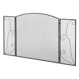 HOMCOM Scut de protecție pentru șeminee, 3 panouri, pliabil, flexibil, metal, negru, 132,5 x 76,5cm | Aosom Romania