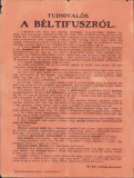 Tudnival&oacute;k a b&eacute;ltifuszr&oacute;l, M kir bel&uuml;gyminiszter, Schmidl S&aacute;ndor k&ouml;nyvnyomd&aacute;ja