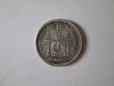 Rară! Thailanda 1/4 Baht 1876-1900 monedă argint regele Rama V foto
