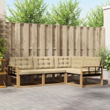vidaXL Set de canapele de exterior cu pernă 4 pcs Alb și Bej 3388643