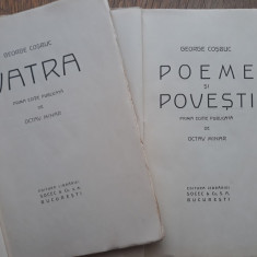 GEORGE COSBUC POEME SI POVESTI + VATRA / PRIME EDITII PUBLICATE DE OCTAV MINAR