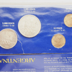 M01 Argentina set monetarie 6 monede 1978 1000 2000 3000 Pesos 50g argint