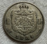 1 Leu 1884 Argint, Romania, VF