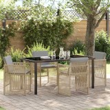 Cumpara ieftin Set de masă pentru grădină 5 pcs Bej Rattan poli