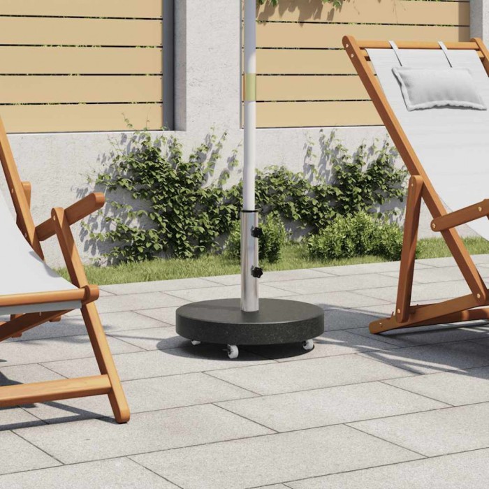 vidaXL Suport umbrelă de soare, negru, 30 kg, granit, rotund