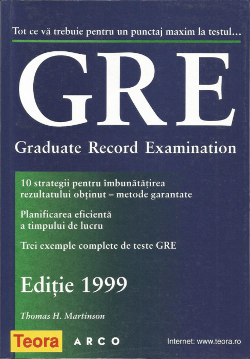 G.R.E. Graduate Record Examination - Thomas H. Martinson